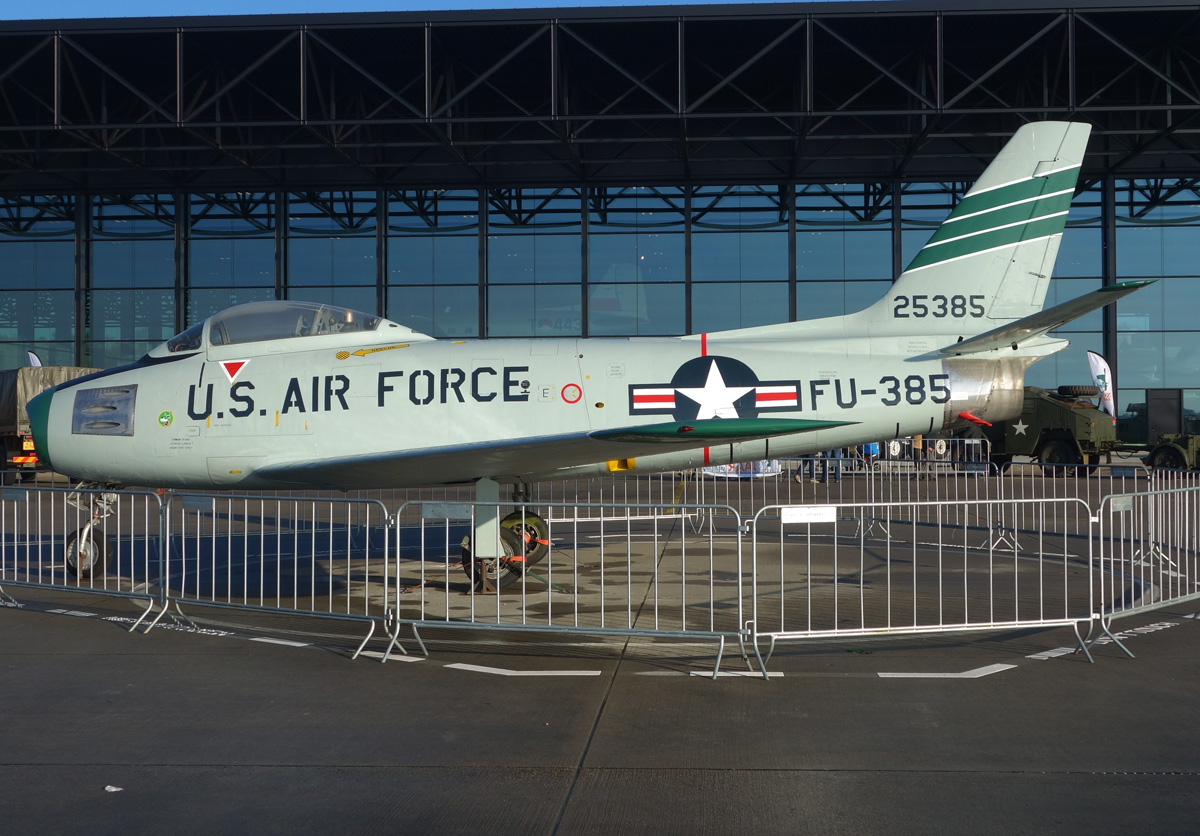 North American F-86F Sabre 52-5385/FU-385 32nd FS USAFE based at this location Soesterberg Air Base, Netherlands